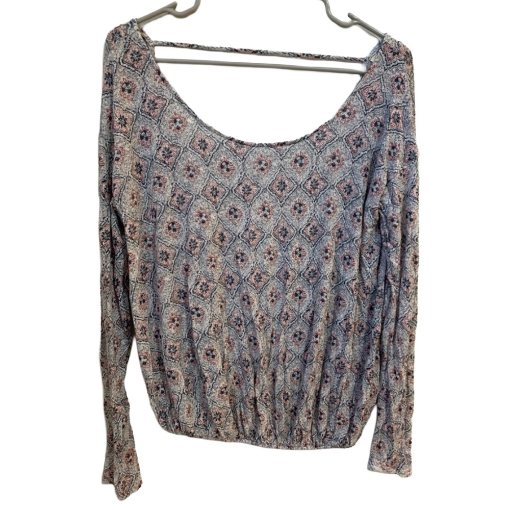 FREE PEOPLE Womens Rayon Spandex Elastic Waist Crossover Back Blouse Size: Small